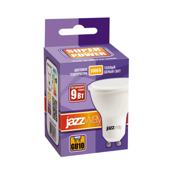Лампа светодиодная Jazzway GU10 9Вт 3000К теплый белый свет