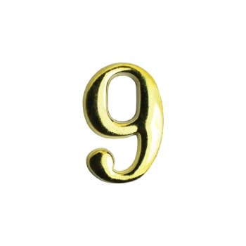 Цифра дверная №9 золото металл
