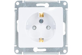 Розетка силовая встраиваемая Schneider Electric Glossa с заземлением белый