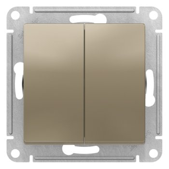Выключатель встраиваемый Schneider Electric AtlasDesign 2 кл. шампань без подсветки
