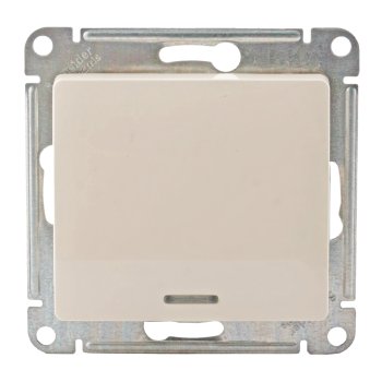 Выключатель встраиваемый Schneider Electric Glossa 1 кл. бежeвый с подсветкой