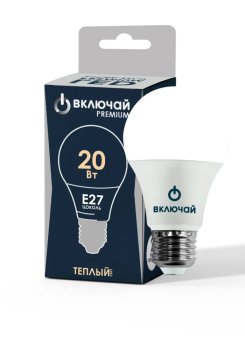 Лампа светодиодная Включай PREMIUM E27 20Вт 3000К теплый белый свет