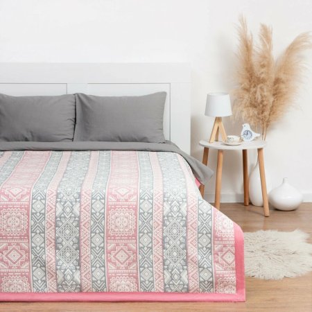Покрывало Этель Cotton 240х180 см розовый/серый