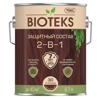 Антисептик Текс BIOTEKS 2 в 1 декоративный мореный дуб 2,7 л