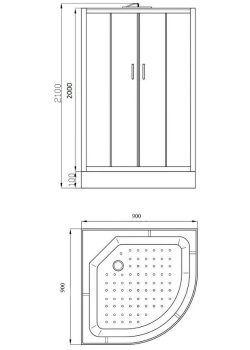 Кабина душевая Parly EC93 90х90х210 см