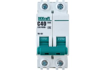 Автоматический выключатель Dekraft ВА-101 2P 40А хар-ка C 4,5кА