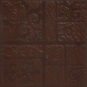 Плитка напольная КАИР, декор,  цвет коричневая