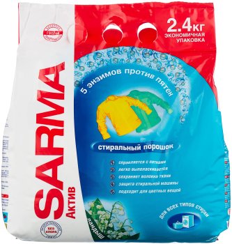 Стиральный порошок Sarma Ландыш для всех типов стирки 2,4 кг для цветного белья