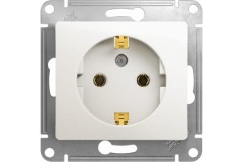 Розетка силовая встраиваемая Schneider Electric Glossa с заземлением перламутр