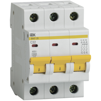 Автоматический выключатель IEK ВА 47-29 3P 32А хар-ка C 4,5кА