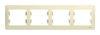 Рамка Schneider Electric Glossa 4 поста, цвет бежeвый