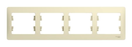 Рамка Schneider Electric Glossa 4 поста, цвет бежeвый