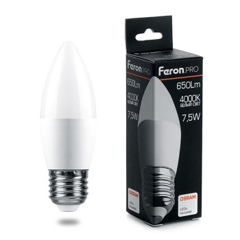 Лампа светодиодная Feron Pro E27 7,5Вт 4000К нейтральный белый свет
