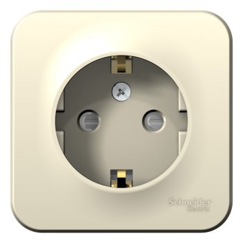 Розетка силовая накладная Schneider Electric Blanca с заземлением молочный