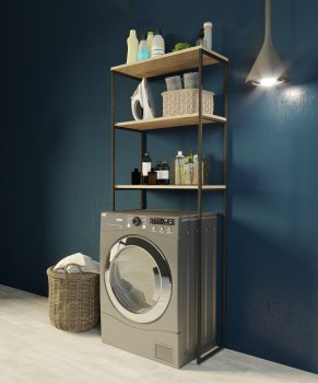Шкаф над стиральной машинкой напольный GRUNGE LOFT 65см черный