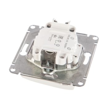 Выключатель встраиваемый Schneider Electric Glossa 1 кл. белый с подсветкой