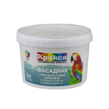 Краска водно-дисперсионная Завод Диола Крокса фасадная белая 3 кг