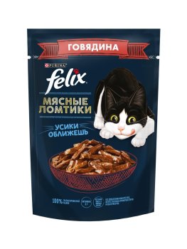 Лакомство  для кошек Felix Мясные ломтики 75г