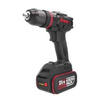 Дрель-шуруповерт аккумуляторная KRESS KUC30.1 Li-lon 20В 2x2Ач 60Нм