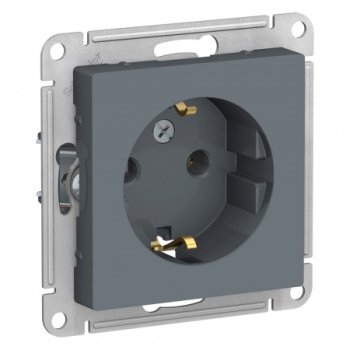 Розетка силовая встраиваемая Schneider Electric AtlasDesign с заземлением грифель