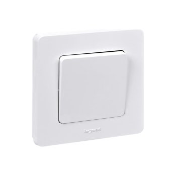 Выключатель встраиваемый Legrand Inspiria 1 кл. белый без подсветки