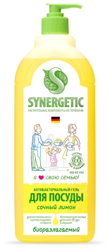 Жидкость для мытья посуды Synergetic Лимон 1 000мл