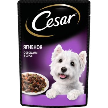Корм консервированный для собак Cesar Ягненок с овощами  85г