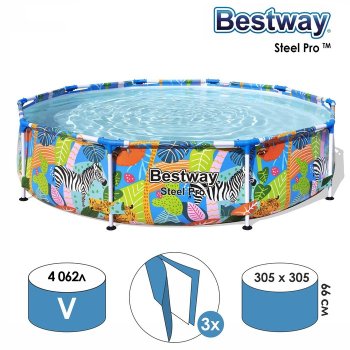 Бассейн каркасный Bestway Steel Pro 305х305х66 см 4 062 л