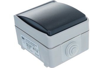 Выключатель накладной IEK FORS IP54 1 кн. серый без подсветки