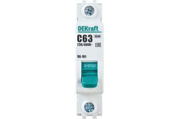 Автоматический выключатель Dekraft ВА-101 1P 63А хар-ка C 4,5кА