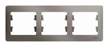 Рамка Schneider Electric Glossa 3 поста, цвет платина
