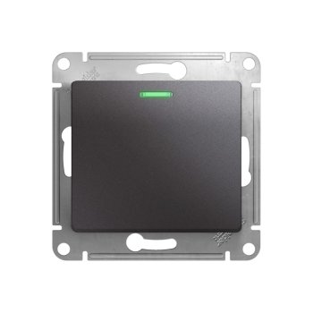 Выключатель встраиваемый Schneider Electric Glossa 1 кл. графит с подсветкой