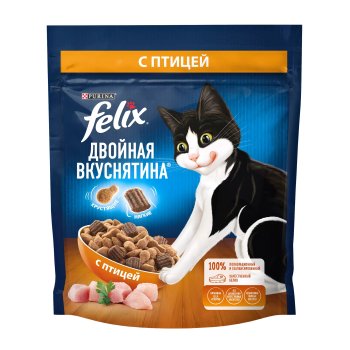 Корм сухой для кошек Felix Двойная вкуснятина сухой 200г