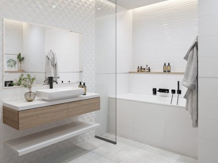 Плитка настенная White Planet, ромб, белая