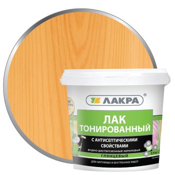 Лак Лакра в/д тонированный панельный орегон 0,9 кг глянцевый