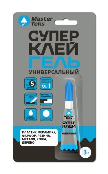 Клей универсальный MasterTeks Супер Гель прозрачный 3 гр
