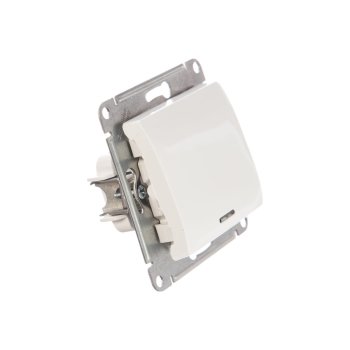 Выключатель встраиваемый Schneider Electric Glossa 1 кл. белый с подсветкой