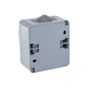 Выключатель накладной Schneider Electric Этюд IP44 2 кл. серый без подсветки