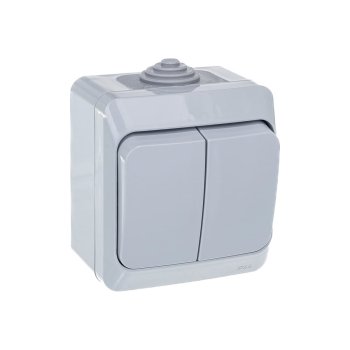 Выключатель накладной Schneider Electric Этюд IP44 2 кл. серый без подсветки