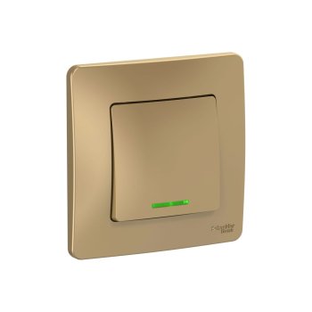 Выключатель встраиваемый Schneider Electric Blanca 1 кл. титан с подсветкой
