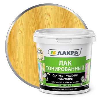 Лак Лакра в/д тонированный панельный сосна 0,9 кг глянцевый