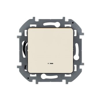 Выключатель встраиваемый Legrand Inspiria 1 кл. слоновая кость с подсветкой
