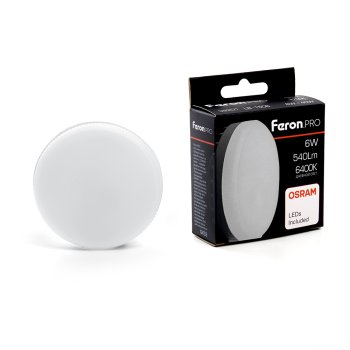 Лампа светодиодная Feron Pro GX53 6Вт 6400К холодный белый свет