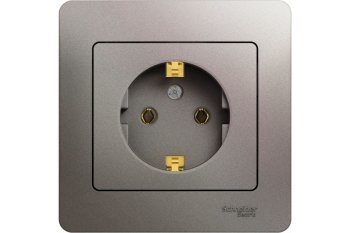 Розетка силовая встраиваемая Schneider Electric Glossa с заземлением платина