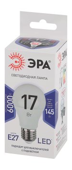 Лампа светодиодная Эра E27 17Вт 6000К холодный белый свет