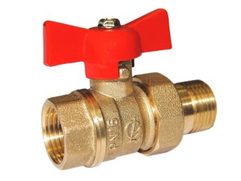 Кран шаровый американка ручка - бабочка 1/2" латунь