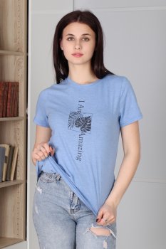 Футболка для женщин, р.44, цвет голубой