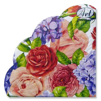 Салфетки бумажные Art Bouquet Rondo Прекрасные цветы 32см 12шт