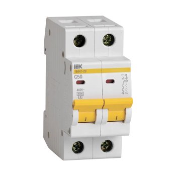 Автоматический выключатель IEK ВА 47-29 2P 50А хар-ка C 4,5кА