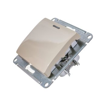 Выключатель встраиваемый Schneider Electric Glossa 1 кл. бежeвый с подсветкой